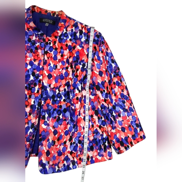 Kasper Blazer Women’s 20W Lined Colorful Open Shell Long Sleeve Good Condition - Picture 4 of 9